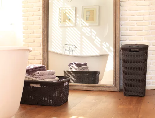 Curver Rattan style műanyag szennyestartó 60 L - barna