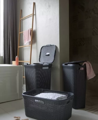 Curver Rattan style műanyag szennyestartó 60 L - barna