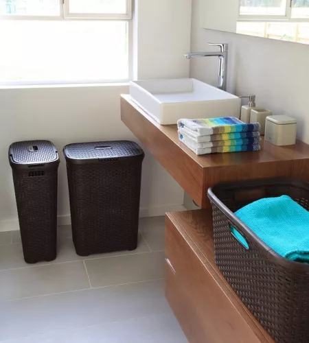 Curver Rattan style műanyag szennyestartó 60 L - barna