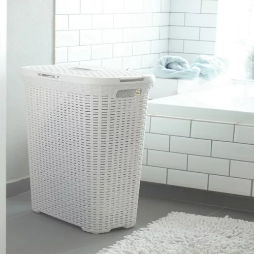 Curver Rattan style műanyag szennyestartó 60 L - krém