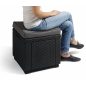 Keter Cube polyrattan kerti taburett - grafit 