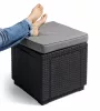 Keter Cube polyrattan kerti taburett - grafit 