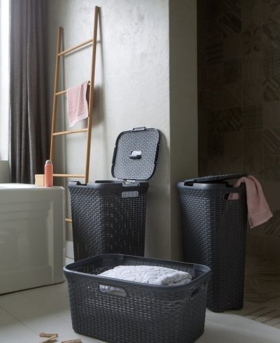 Curver Rattan style műanyag szennyestartó 40 L - barna