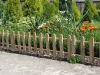 Rojaplast fenyőfából készült virágágyás kerítés, natúr - 100 cm