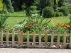 Rojaplast fenyőfából készült virágágyás kerítés, natúr - 100 cm