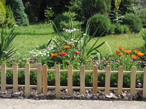 Rojaplast fenyőfából készült virágágyás kerítés, natúr - 100 cm
