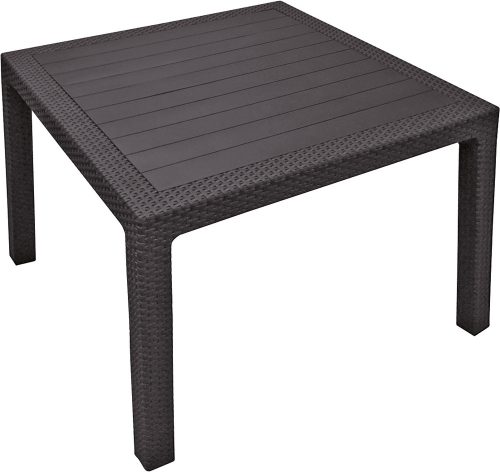 Keter melody quartted polyrattan kerti asztal, 95 cm - barna