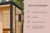 Karibu Ares 1. kültéri szaunakabin 4 fő részére – kályha nélkül, terasszal és lamellafallal
