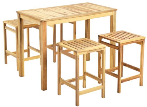 Rojaplast Colin akácfából készült kerti bár garnitúra - négyszemélyes