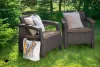 Keter Corfu duo polyrattan kerti fotelek, 2db - barna