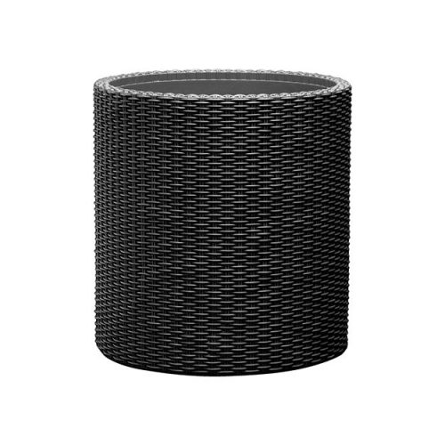 Keter Cylinder "M" polyrattan virágcserép - grafit 