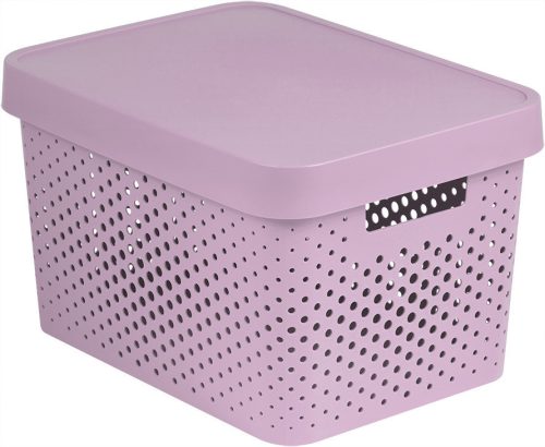 CURVER Infinity dots pink 17 L  műanyag tároló doboz tetővel - rózsaszín