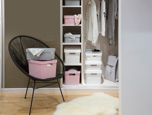 Curver  Infinity dots white 17 L  műanyag tároló doboz tetővel - fehér