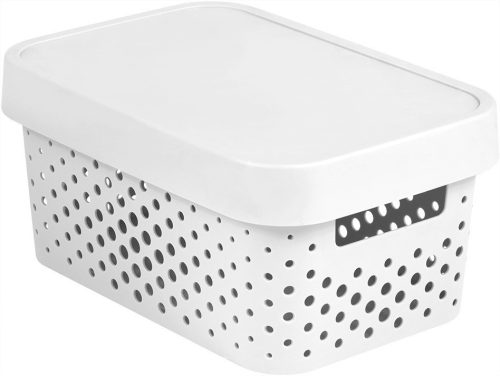 CURVER Infinity dots white 4,5 L  műanyag tároló doboz tetővel - fehér
