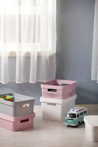 Curver Infinity dots white 4,5 L  műanyag tároló doboz tetővel - fehér