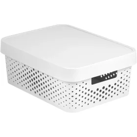   Curver Infinity dots white 11 L  műanyag tároló doboz tetővel - fehér
