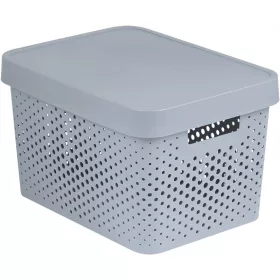   Curver  Infinity dots grey 17 L  műanyag tároló doboz tetővel - szürke