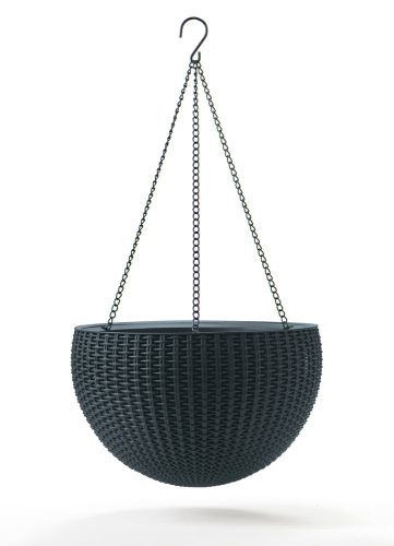 Keter Hanging sphere polyrattan függő virágcserép - grafit