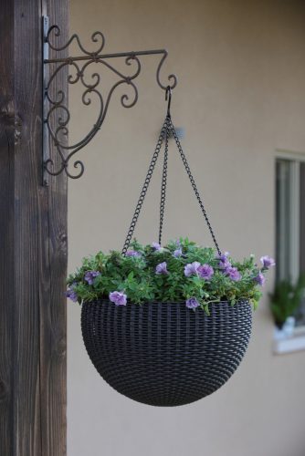 Keter Hanging sphere polyrattan függő virágcserép - grafit