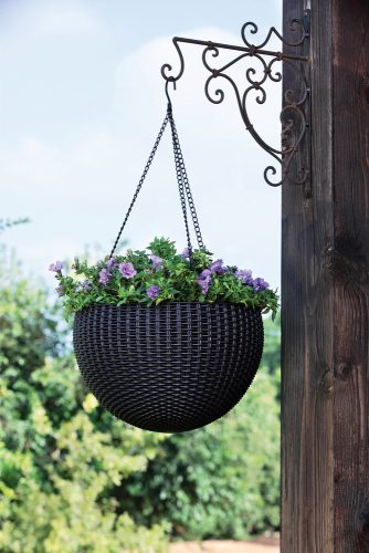 Keter Hanging sphere polyrattan függő virágcserép - grafit