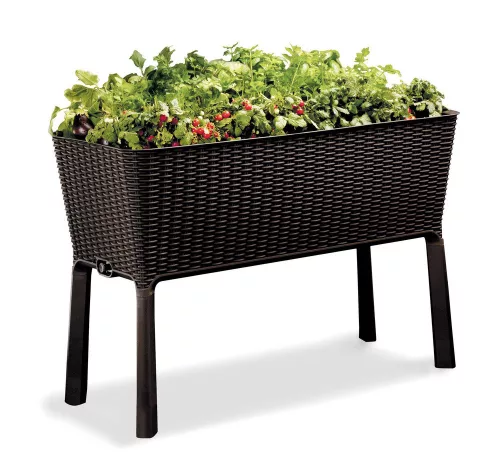 Keter Easy grow polyrattan virágláda - barna