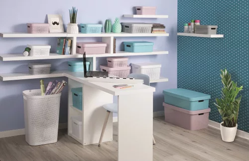 Curver Infinity dots műanyag szennyestartó 59L fehér