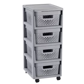   Curver  Infinity dots műanyag négyszintes komód - 4X11 L - szürke