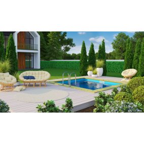   Karibu „Téglalap alakú medence 1” fából (nyomáskezelt) 3,1x2,8 m