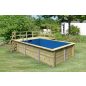   Karibu „Téglalap alakú medence 3” fából (nyomáskezelt) 3,1x4,9 m, nagy terasszal