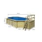   Karibu „4-es medence modell” fából (nyomáskezelt) 3,6x5,7 m kis terasszal