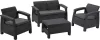 Keter corfu polyrattan kerti asztal - grafit 