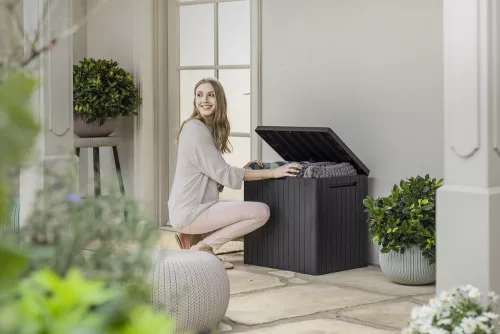 Keter City box műanyag tároló doboz, grafitszürke - 113L