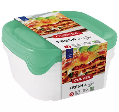 Curver Fresh&Go 3 X 0,8L Műanyag ételtartó doboz mix