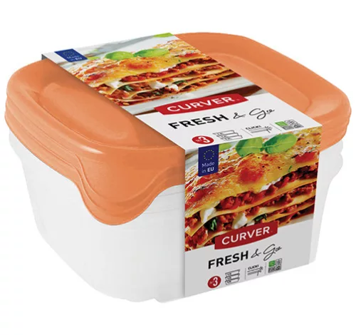 Curver Fresh&Go 3 X 0,8L Műanyag ételtartó doboz mix