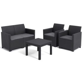 Keter Marie set 4 grafit műrattan kerti bútor garnitúra