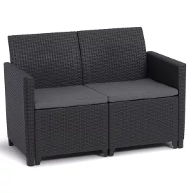   Keter Marie grafit 2 seaters műrattan kétszemélyes kerti kanapé - grafit