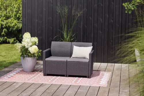 Keter Marie grafit 2 seaters műrattan kétszemélyes kerti kanapé - grafit