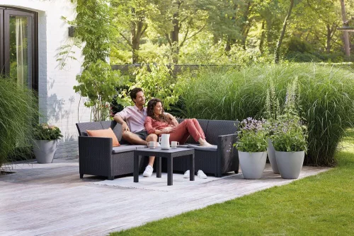 Keter Marie corner set 5 műrattan kerti sarok garnitúra - ötszemélyes