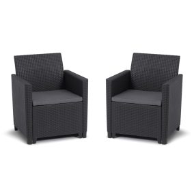   Keter Marie duo grafit műrattan kerti bútor garnitúra, két fotel