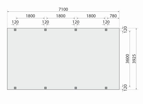 Karibu lakókocsi, lakóautó fedett parkoló 384x588 cm