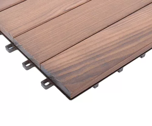 Rojaplast thermowood fa+műanyag padlóburkolat, 6 db/ csomag - barna