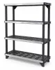 Keter FUSED 4 polcos fémmerevítésű állvány – 720 kg teherbírás, fekete/szürke