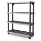 Keter FUSED 4 polcos fémmerevítésű állvány – 720 kg teherbírás, fekete/szürke