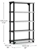 Keter FUSED 5 polcos fémmerevítésű állvány – 900 kg teherbírás, fekete/szürke