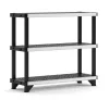 Keter FUSED 3 polcos fémmerevítésű állvány – 540 kg teherbírás, fekete/szürke