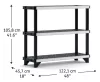 Keter FUSED 3 polcos fémmerevítésű állvány – 540 kg teherbírás, fekete/szürke