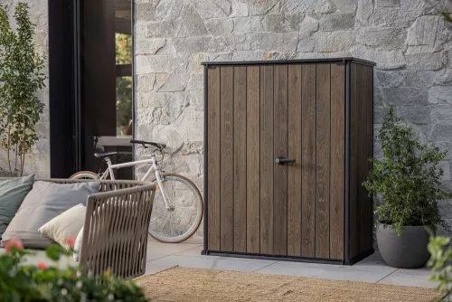 Keter Signature Walnut  1400 literes kerti tároló szekrény - diószín