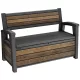 Keter DECO GARDEN kerti tároló pad – 227 L, ülőpad + tároló, walnut