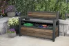 Keter DECO GARDEN kerti tároló pad – 227 L, ülőpad + tároló, walnut