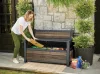 Keter DECO GARDEN kerti tároló pad – 227 L, ülőpad + tároló, walnut